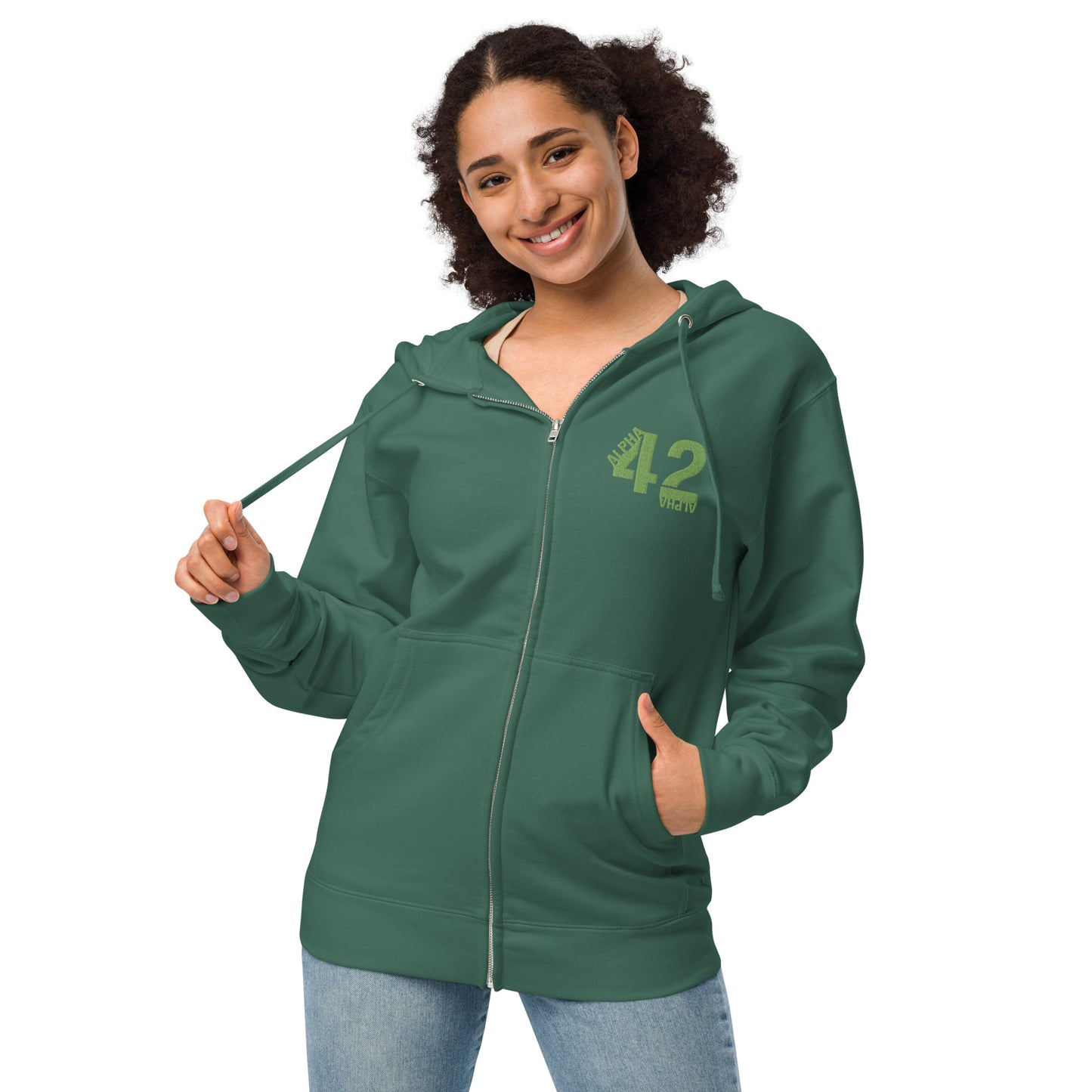 A42A - Unisex fleece zip up hoodie